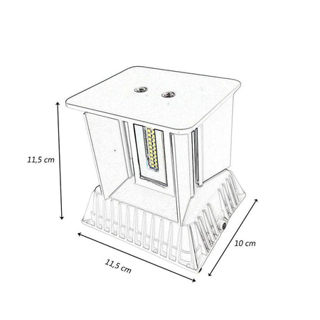 Applique Da Parete Nero 22 Watt Per Esterno Doppia Emissione Luminosa Ip65 Es66