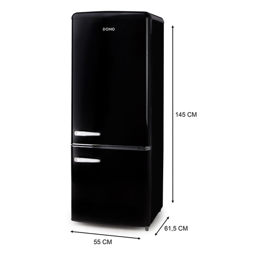 Frigorifero Combinato Retro Vintage Nero Domo DO91706R