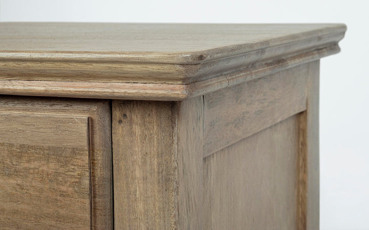 Comodino "Domitille" per camera, Struttura In Legno Di Mango, Schienale E Fondo Cassetti In Mdf