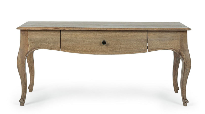 Tavolino "Domitille" struttura in legno di mango con cassetto per interni