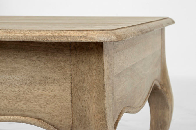 Tavolino "Domitille" struttura in legno di mango con cassetto per interni