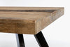 Tavolo Manchester rettangolare, con gambe in acciaio, piano in legno di mango, stile moderno