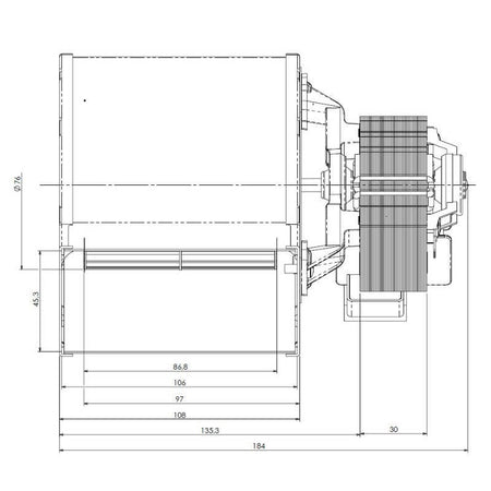 Ventilatore centrifugo TRIAL CFA715-D6 CAD07B-006 stufe a pellet 14706123