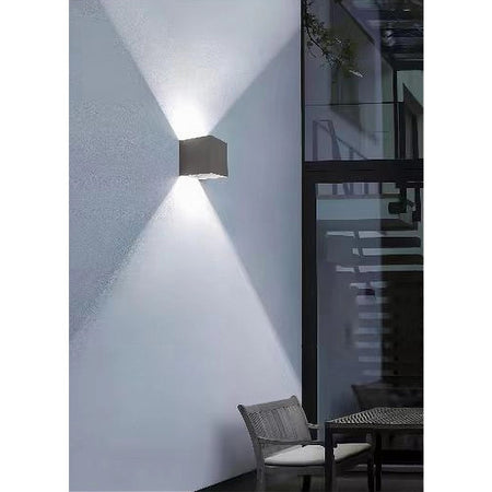 Applique Da Parete 22watt Grigio Per Esterno Doppia Emissione Luminosa Ip65 Es66
