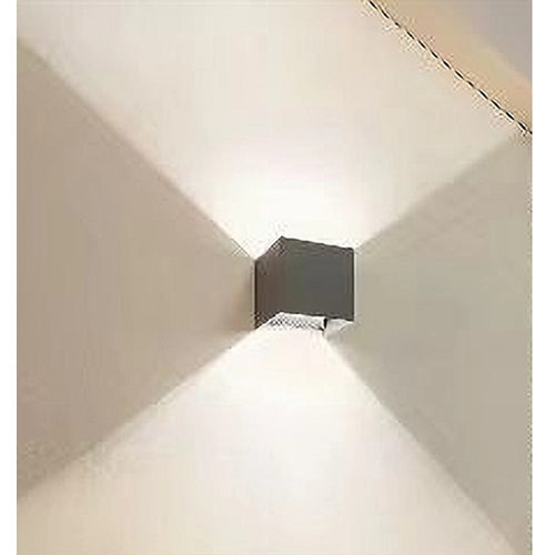 Applique Da Parete 22watt Grigio Per Esterno Doppia Emissione Luminosa Ip65 Es66