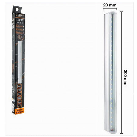 Plafoniera Neon Sottopensile Led Trasparente Tubo 30 Cm 5 Watt Reglette T5-30t
