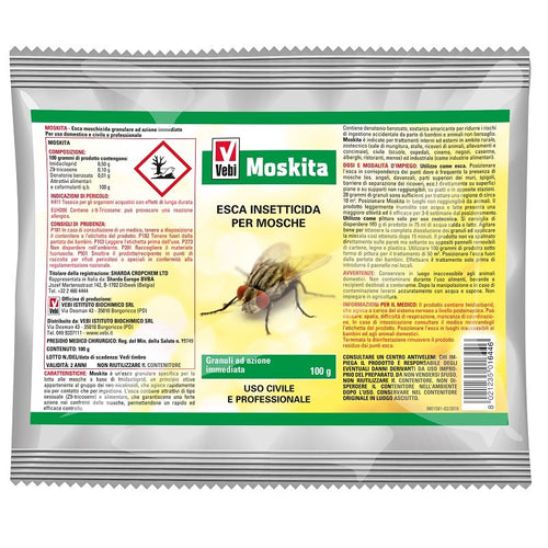 Moskita esca insetticida bustina da 100g per mosche in granuli