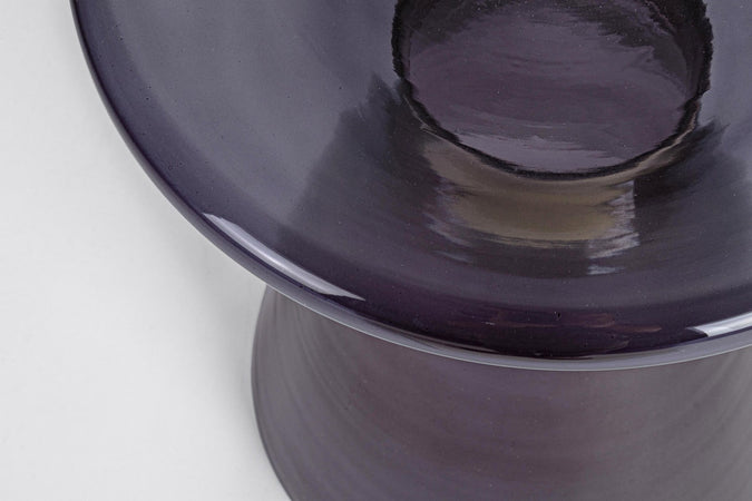 Tavolino "Azmin" in vetro con anello decorativo placcato ottone per arredamento