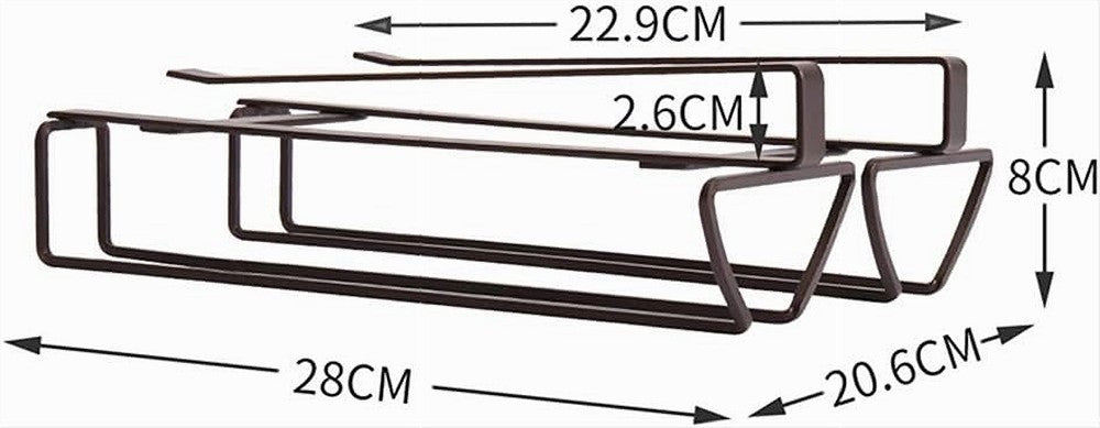 Portabicchieri Da Vino Sotto Mobiletto Supporto Porta Calici Metallo Doppia Fila