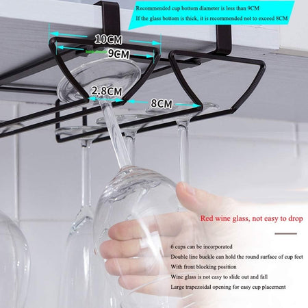 Portabicchieri Da Vino Sotto Mobiletto Supporto Porta Calici Metallo Doppia Fila