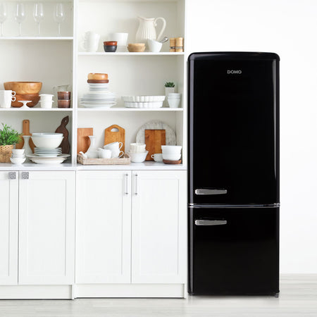 Frigorifero Combinato Retro Vintage Nero Domo DO91706R