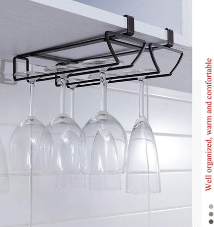 Portabicchieri Da Vino Sotto Mobiletto Supporto Porta Calici Metallo Doppia Fila