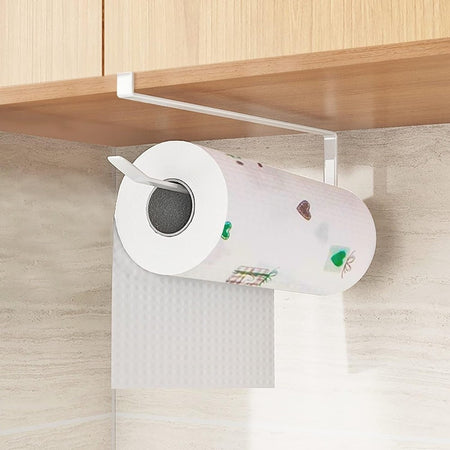 Portarotolo 27cm Sottopensile Senza Forare Per Cucina Bagno Porta Asciugamano