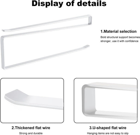 Portarotolo 27cm Sottopensile Senza Forare Per Cucina Bagno Porta Asciugamano