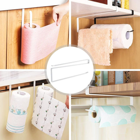 Portarotolo 27cm Sottopensile Senza Forare Per Cucina Bagno Porta Asciugamano