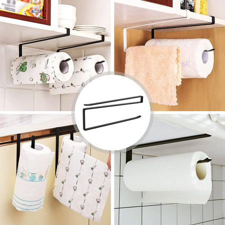 Portarotolo 27cm Sottopensile Senza Forare Per Cucina Bagno Porta Asciugamano