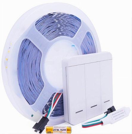 Strip Striscia Led 2835 Flessibile Dc 24v 10 Giochi Luce Ip20 5 Mt W2835-24-120