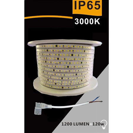 Striscia Led 3535 220v 12w/mt 120led/mt 100 Mt 8mm Vari Colori Di Luce 3535-120d