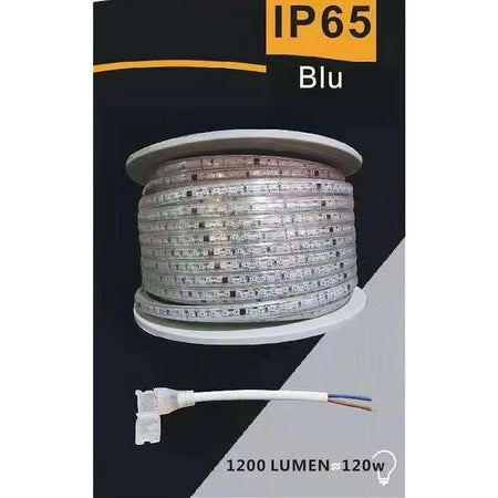 Striscia Led 3535 220v 12w/mt 120led/mt 100 Mt 8mm Vari Colori Di Luce 3535-120d