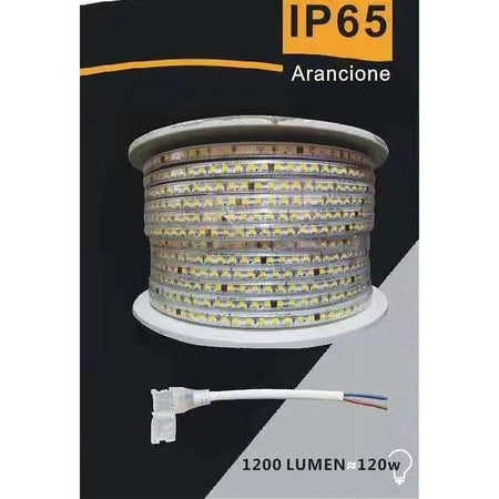 Striscia Led 3535 220v 12w/mt 120led/mt 100 Mt 8mm Vari Colori Di Luce 3535-120d