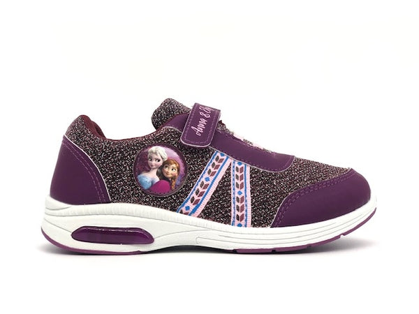 DISNEY FROZEN Elsa and Anna Sneakers bimba fucsia burgundi con luci