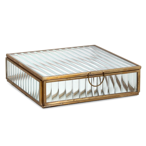 Portagioie tehri trasparente con bordi in oro realizzato con prodotto in  vetro e ottone con varie misure .