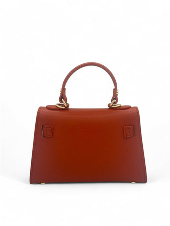 DOPPIASE Borsetta in Vera Pelle Saffiano Made in Italy fatta a mano 21x14x8cm