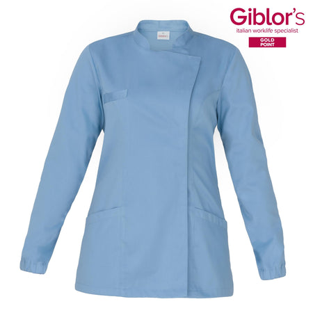 Casacca Amanda Azzurro Manica Lunga Casacca Donna Dottoressa Farmacista Dentista Infermiera asa oss