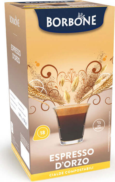 18-Cialde-Compostabili,-Espresso-d'Orzo,-ESE-44mm,-Caffè-Borbone