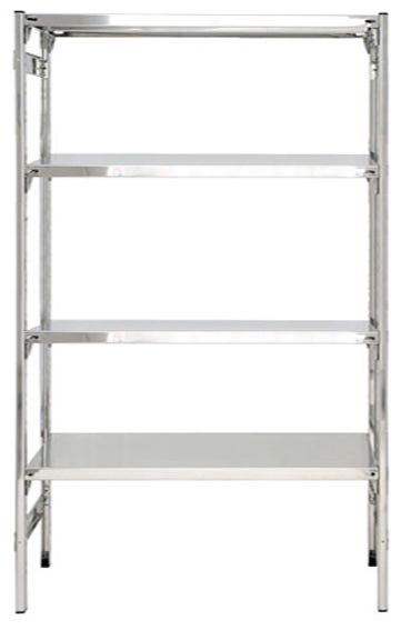 Scaffalatura inox per cibi e alimenti con piani lisci cm. 100x60x180h
