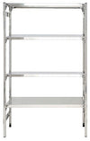 Scaffalatura inox per cibi e alimenti con piani lisci cm. 100x60x180h