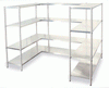 Modulo aggiuntivo per scaffalatura acciaio inox con piani regolabili di cm. 120x30x180h