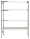Scaffale inox con piani ad incastro per cibi alimenti prodotti alimentari cm. 130x50x180h