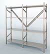 Modulo aggiuntivo per scaffalatura acciaio inox con piani regolabili di cm. 130x50x180h