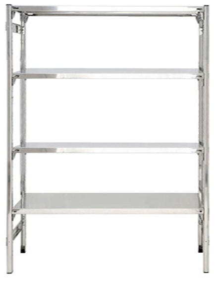 Scaffalatura modulare e lineare a piani in acciaio inox cm. 130x60x180h