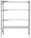 Scaffalatura inox a gancio ad incastro lineare e modulare per alimenti cm. 140x60x180h