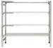 Scaffale acciaio inox con piani ad incastro regolabili cm. 200x30x180h