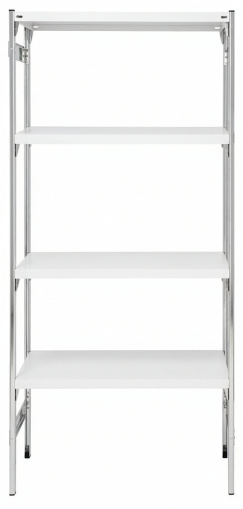 Scaffalatura in acciaio inox con piani lisci a gancio cm. 60x30x180h