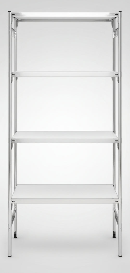 Scaffale inox per alimenti con piani lisci o forati cm. 60x50x180h