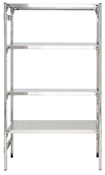 Scaffalatura inox per cucine e ristorazione con piani lisci o forati cm. 90x40x180h