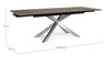 Tavolo Arzachel allungabile rettangolare con piano in ceramica con supporto in vetro temperato da 240 x 90cm