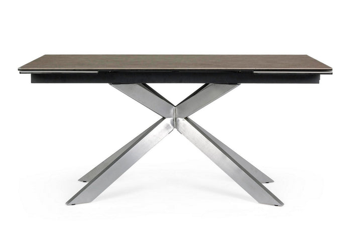 Tavolo Arzachel allungabile rettangolare con piano in ceramica con supporto in vetro temperato da 240 x 90cm