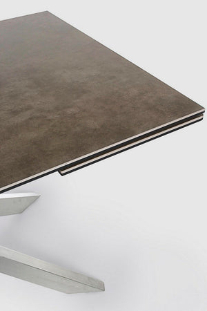 Tavolo Arzachel allungabile rettangolare con piano in ceramica con supporto in vetro temperato da 240 x 90cm