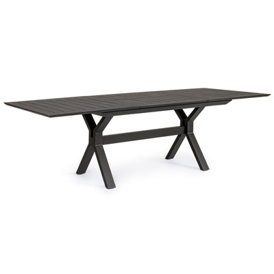 Tavolo allungabile Kenyon con struttura in alluminio, prolunga centrale, per esterno