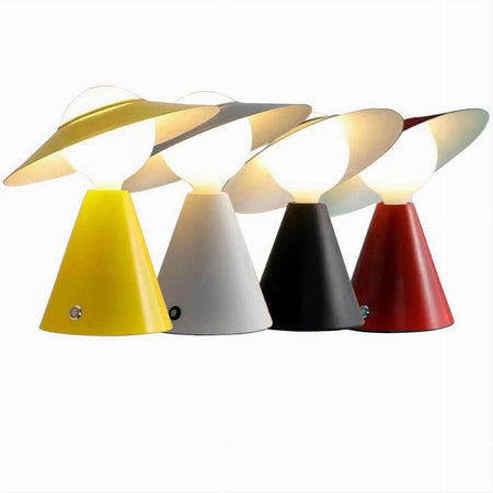 Lampada Da Tavolo Decorativa Con Paralume A Cappello Orientabile Lume E27 D13