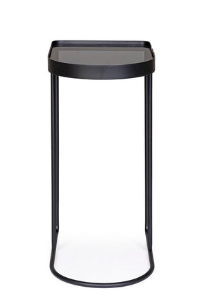 Tavolino "Zeina" struttura in acciaio piano in vetro temperato per arredamento