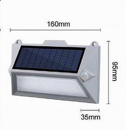 Applique Led Con Pannello Solare Doppio Sensore Movimento Crepuscolare Yh0408-pir