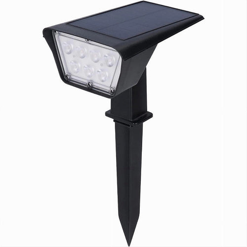 Faretto 7led Picchetto Ricaricabile Con Pannello Solare Crepuscolare Muro Yh0514