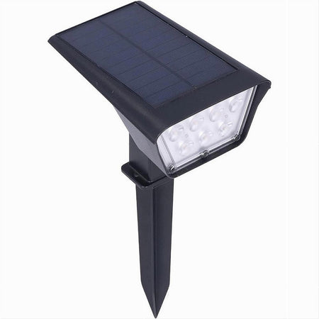 Faretto 7led Picchetto Ricaricabile Con Pannello Solare Crepuscolare Muro Yh0514
