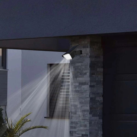 Faretto 7led Picchetto Ricaricabile Con Pannello Solare Crepuscolare Muro Yh0514